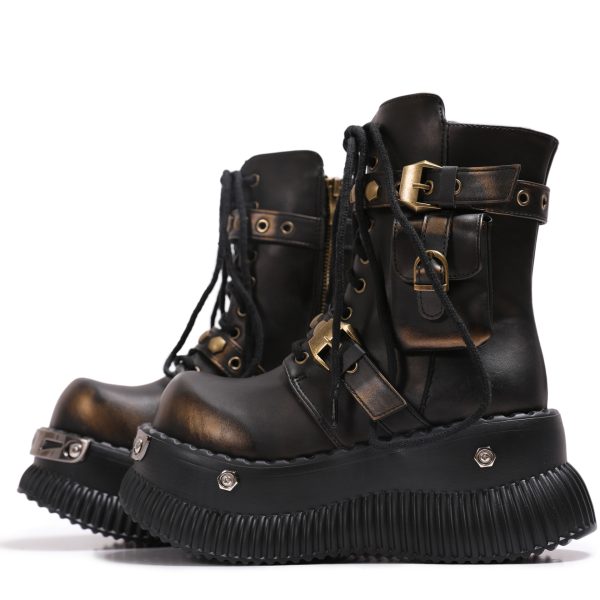 Platform combat boots