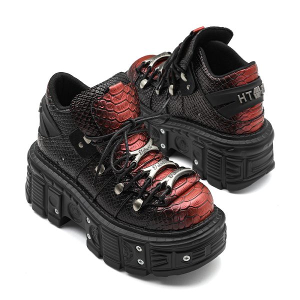 Snake print retro sneakers