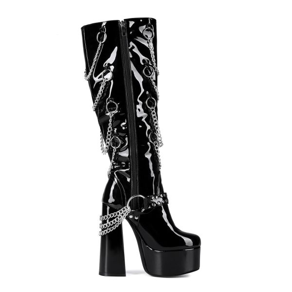 Platform boots with chains