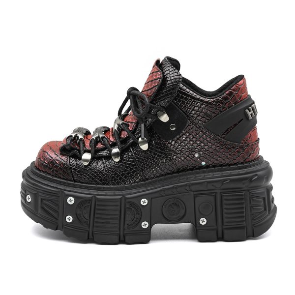 Snake print retro sneakers